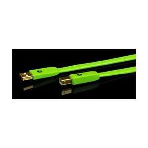  Oyaide Class B USB 2.0 A to B Flat Cable, 1.0m   Green 