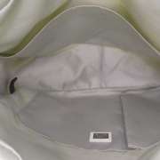 FENDI Patent Leather Mesh CROSSWORD Bag Tote White FF  