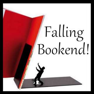 ArtOri Falling Bookend Black Humorous Metal Book Stand  