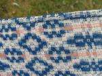 1920s woven coverlet bedspread pink white blue  