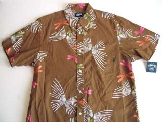 Stussy Short Sleeve Button Front Shirt Buzz Surf Skate New NWT M 