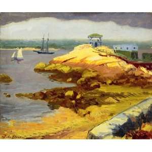 FRAMED oil paintings   John Sloan   24 x 20 inches   Foggy Bank, Rocky 