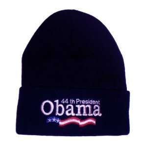  Obama Beanie   Dark Navy Blue Knit Winter Cap 44th President Obama 