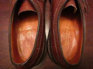 Vintage 1960s Florsheim Imperial Brown Wingtip Leather Shoes Sz 11 2A 