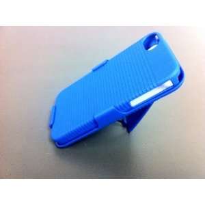  Blue RUBBERIZED CASE + BELT CLIP HOLSTER FOR iPHONE 4 By 