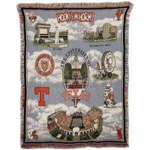 Texas Longhorns Tapestry Blanket Throw 