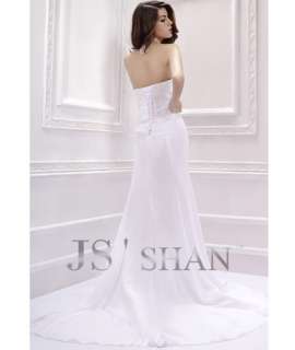 Jsshan Embroidery Lace Empire Beading Beach Bridal Gown Wedding Dress 
