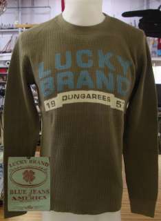 Lucky Brand Jeans L/S Mens Thermal Shirt GREEN XL NWT  