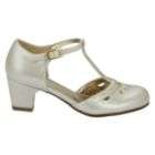 TKS Girls Jillian Mary Jane Dress Shoe   Bone