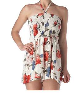 White Pattern (White) Shirred Floral Playsuit  223254419  New Look