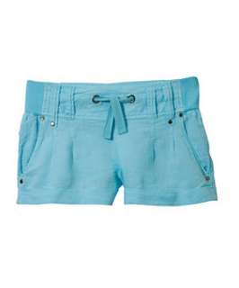   Blue) Teens Blue Linen Jersey Waistband Shorts  234333140  New Look