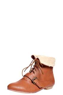   Boots  Jessica Buckle Strap Brogue Pixie Boot With Shearling Cuff