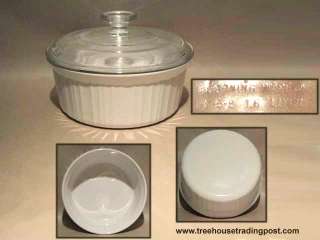 CORNING WARE 1.6 Liter (~1.7 Quarts) Covered Casserole, French White 