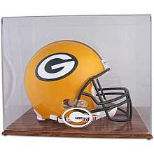 Mounted Memories Green Bay Packers Oak Helmet Display Case    