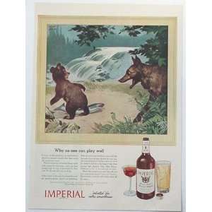  1944 Wolf & Bear Cub Al Starhle art Imperial Whiskey Print 