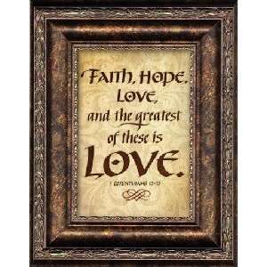 Framed Christian Art Faith, Hope, Love 