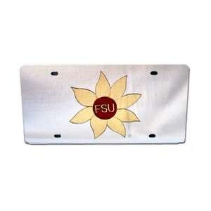  Florida State Seminoles (FSU) Silver Mirror License Plate 