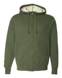 Hooded Thermal Sherpa Lined Sweatshirt Full Zip Independent Trading S 