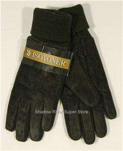 NWT Womens ISOTONER Suede Leather Stretch Gloves BROWN  