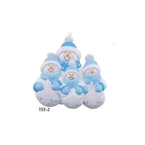  6026 Family of 4 Snowman Personalized Christmas Ornament 