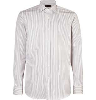 Ralph Lauren Black Label Grey Striped Double Cuff Shirt  MR PORTER