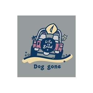 Life Is Good Beach Dog Gone on Moss Mens Tee  Sports 