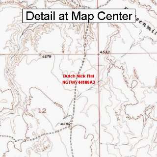 USGS Topographic Quadrangle Map   Dutch Nick Flat, Wyoming (Folded 