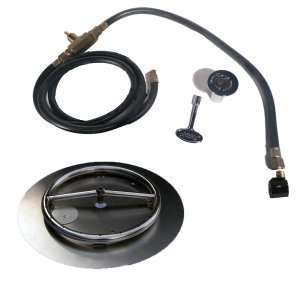  18 SS Fire Pit Ring Burner Kit with Pan NG Connection Kit 