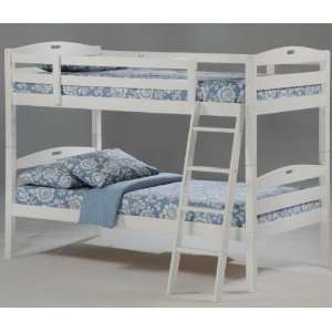  Sesame Twin/Twin Bunk Bed (White) (60.4H x 80.2W x 42D 