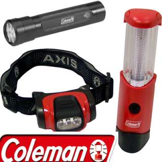 Coleman LED AXIS Headlamp + Lantern Combo + Widebeam LED Flashlight 