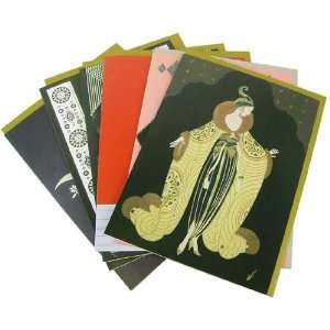  6 Assorted Erte 1920s 1930s Art Deco Fancy Greeting Cards 