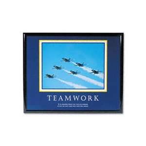  Advantus® Teamwork/Jets Framed Motivational Print, 30w 