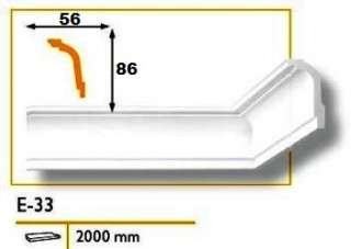 50 Meter Zierprofile Deckenleisten hart 56 x 86 mm E 33  