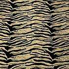 Excellent Quality Cotton Fabric, Tiger Print in Pale Gold & Black By 