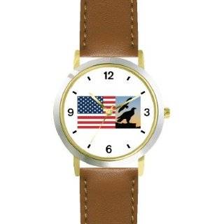 US Flag with Eagle   JP   WATCHBUDDY® DELUXE TWO TONE THEME WATCH 