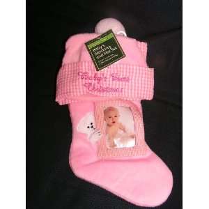   First Christmas Pink Chrsitmas Stocking and Hat Set