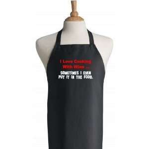  I Love Cooking With Wine Funny Black Chef Aprons