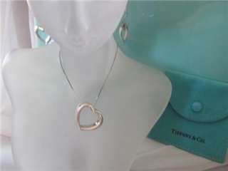 Tiffany & Co. Open Heart S/Silver Necklace  Earring Set  