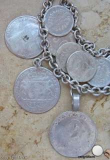 Trachten Kette Chariwari Silber Kette Antik Herren Tracht Münzen 