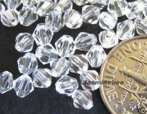 Wholesale 1000*4mm Acrylic Plastic BICONES Beads CLEAR  