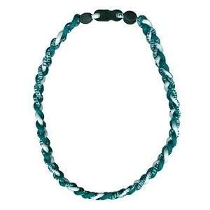  Titanium Ionic Braided Necklace   Green/White