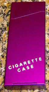 PURPLE METAL CIGARETTE CASE NEW HOLDS 100S + KING SIZE  