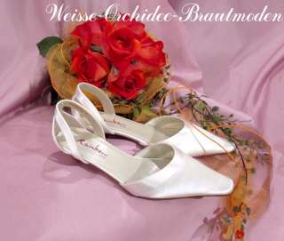NEU schlichte Brautschuhe RAINBOW Josephine Satin 3 cm  