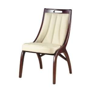  Barrel Cream Leather Dining Chairs   Set of 2