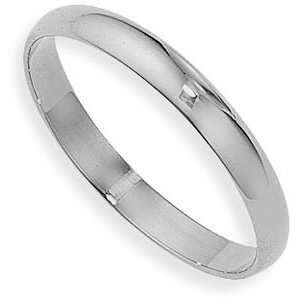 Solid Plain Wedding Band Ring 14K White Gold 2mm  