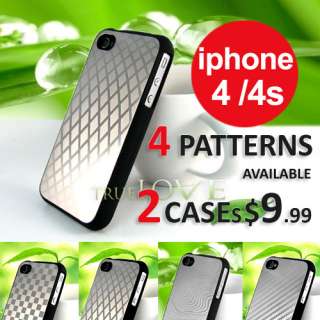   Heavy Duty Laser Pattern Aluminum Back iPhone 4 4S Case Cover A043 mbs