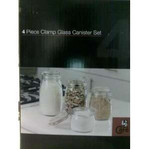  4 Piece Clamp Glass Canister Set