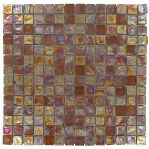  Vista   3/4 x 3/4 square glass tile in relic brown