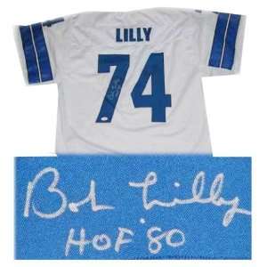 Bob Lilly Autographed White Pro Style Jersey  Sports 