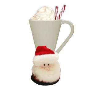  Holiday Santa Coaster Plush Slipper for Your Stemware 